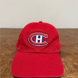 Montreal Canadiens Hockey 47’ Brand Red white Vintage adjustable NHL